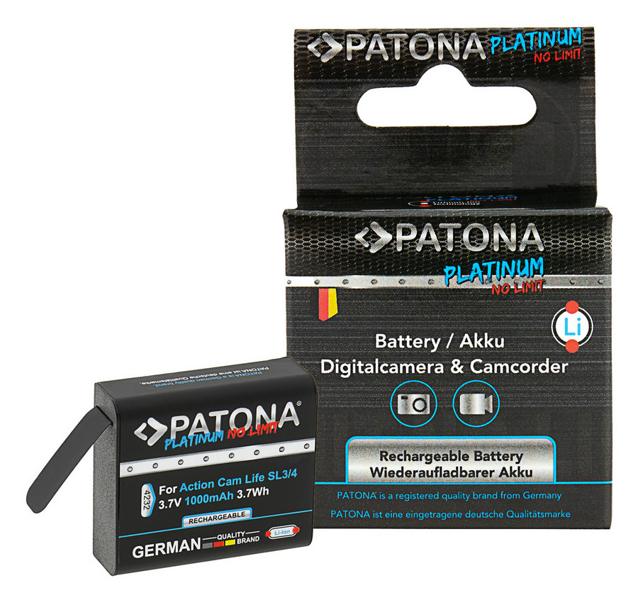 PATONA PLATINUM BATTERIA PER PATONA ACTION CAM SL3 E SL4