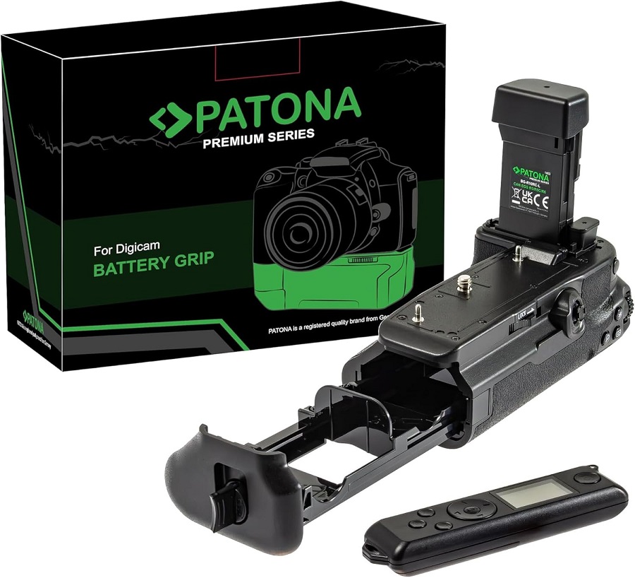 PATONA PREMIUM BATTERY GRIP BGR10 FOR CANON EOSR5 FOR 2 X LPE6NH LPE6N OR LPE6 BATTERIES INCL. WIRELESS CONTROL