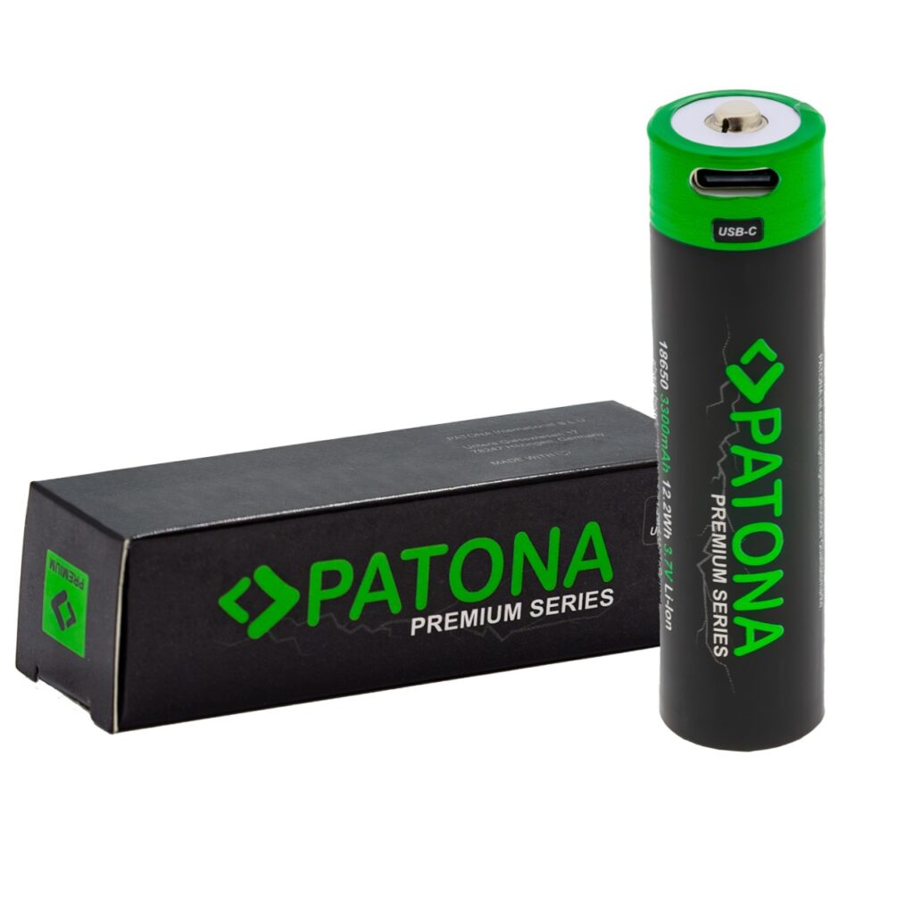 PATONA PREMIUM 18650 CELL LIION BATTERY PROTECTED WITH USBC INPUT 3.7V 3300MAH