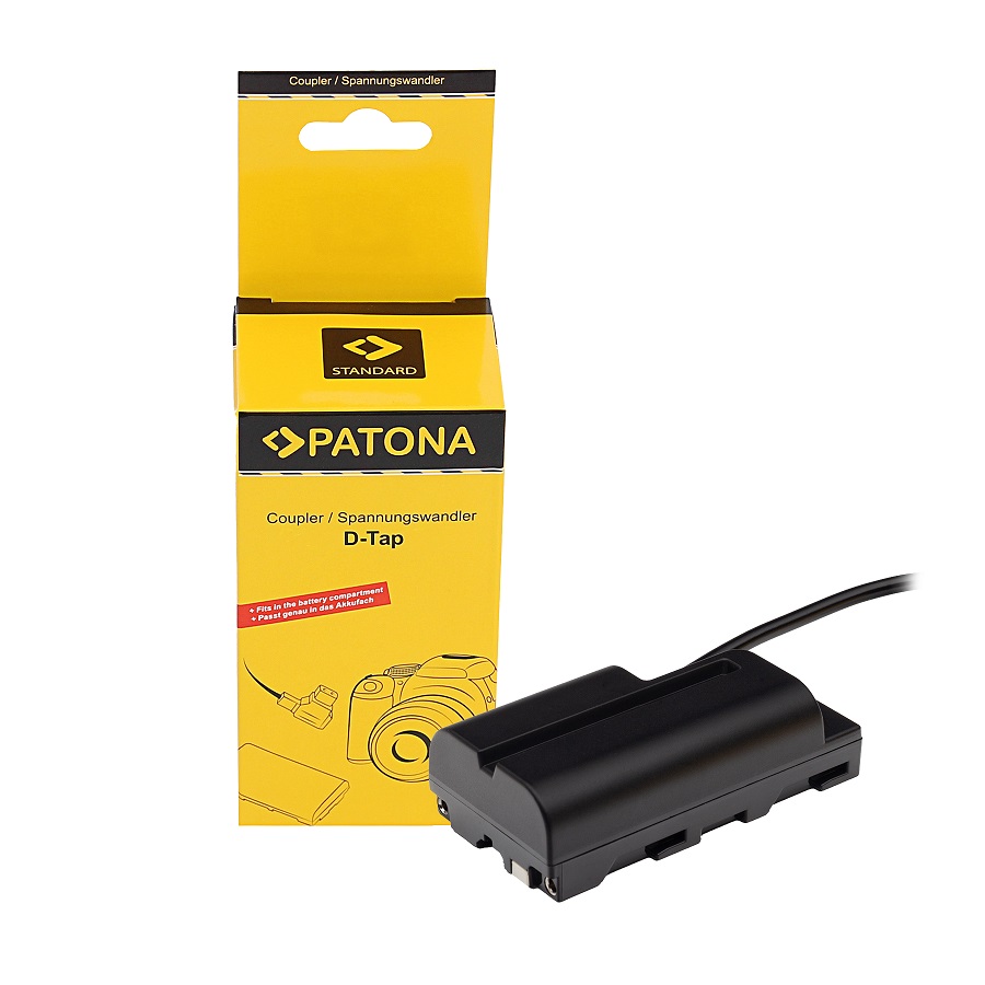 PATONA ADATTATORE PER LED A BATTERIA DTAP PER SONY NPFM50 NPF550 NPF750 NPF960 NPF970 NPFM500 NPFM500H