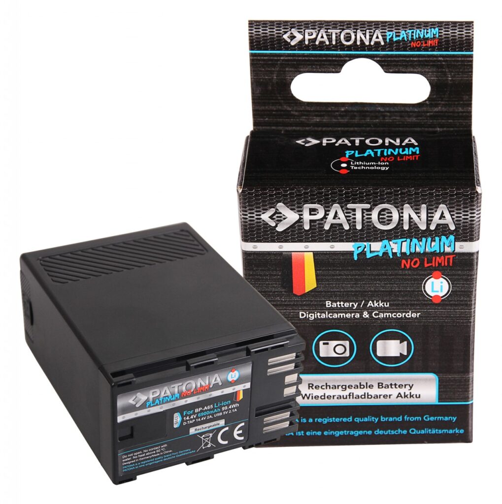 PATONA BATTERY PLATINUM CANON BPA65 A60 A30 EOS C200 C300 MARK II XF705 DTAP USBOUTPUT