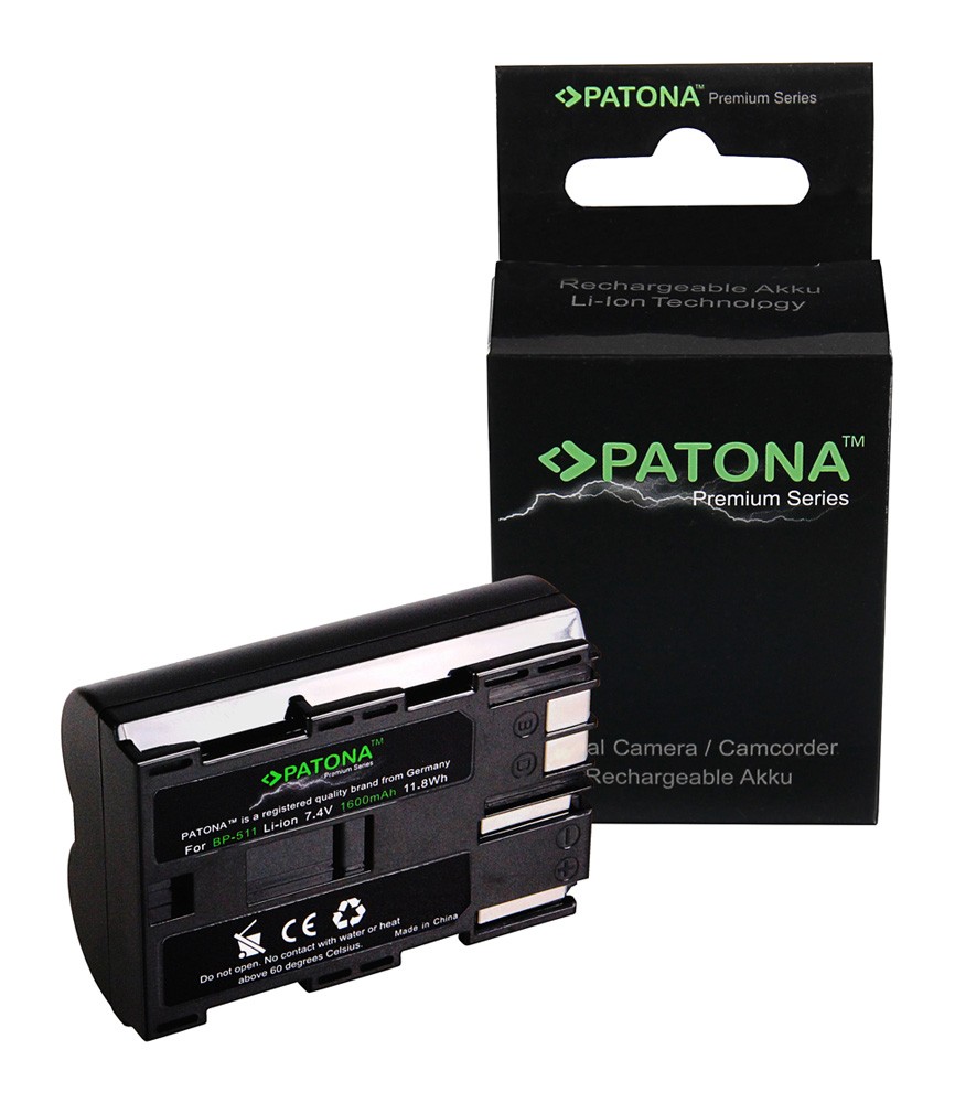 PATONA PREMIUM BATTERY CANON BP511 5D 40D 10D D60 POWERSHOT G1 G2 G6
