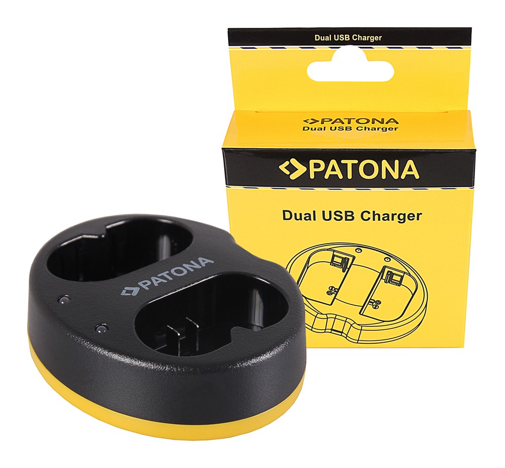 PATONA DUAL CHARGER GODOX VB20 V350S C/N/O/FLASH INCL. MICROUSB CABLE