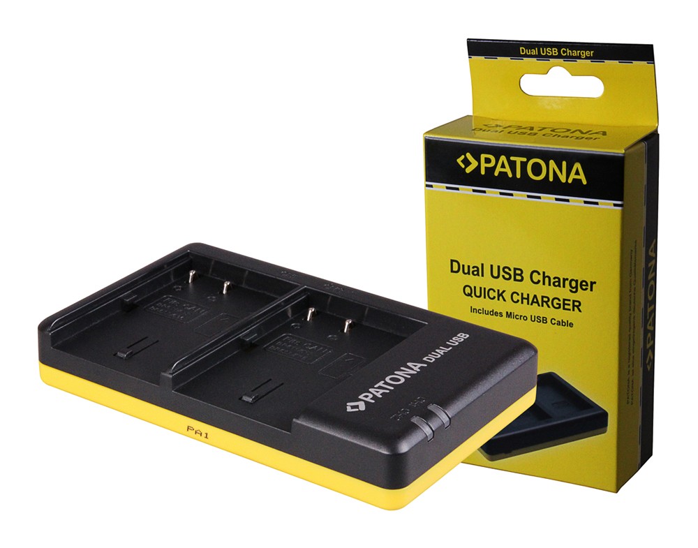PATONA DUAL QUICKCHARGER CANON BP508 BP512 INCL. MICROUSB CABEL