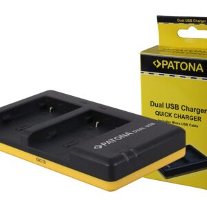 PATONA DUAL QUICKCHARGER CANON NB2L NB2LH 2L12 2L14 INCL. MICROUSB CABEL