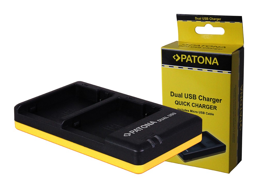 PATONA DUAL QUICKCHARGER CANON LPE8 LPE8 INCL. MICROUSB CABEL