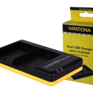 PATONA DUAL QUICKCHARGER CANON LPE6 LPE6 INCL. MICROUSB CABEL