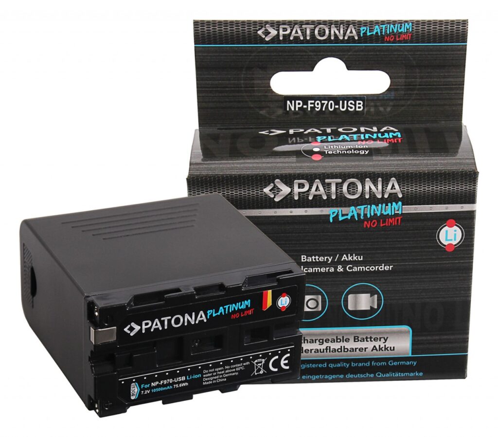 PATONA PLATINUM BATTERY SONY NPF970 POWERBANK 5V/2A USB OUTPUT 10500MAH AND MICRO USB INPUT