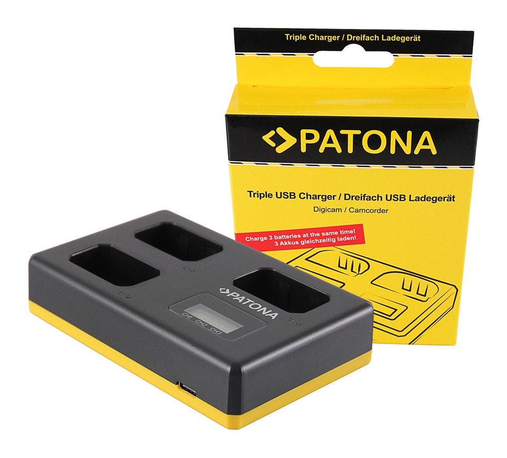 PATONA USB TRIPLE CHARGER SONY NPFW50 NEX A33 A55 NEX.3 NEX.3C NEX.5 NEX.5A NEX.5C