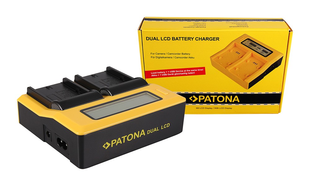 PATONA DUAL LCD USB CHARGER SONY NPFM50/55 E NPF550 NPF970 NPF