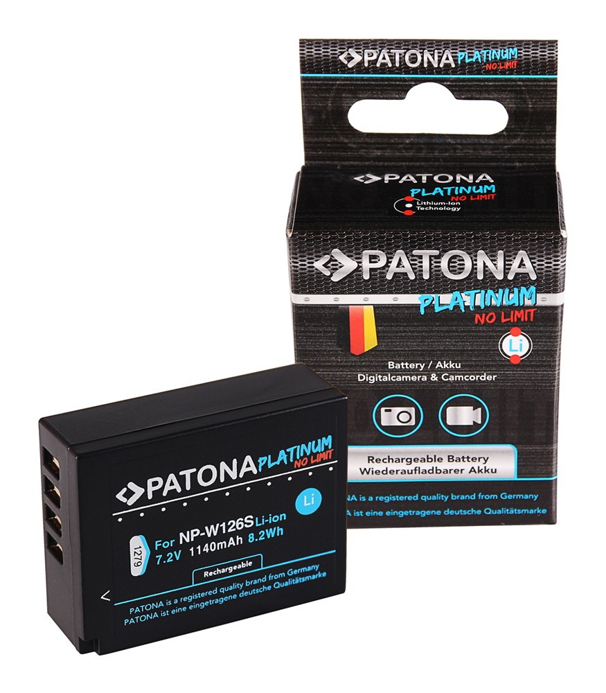 PATONA PLATINUM BATTERY FUJI NPW126S HS33 EXR FUJIFILM FUJI FINEPIX PRO 1 HS30 EXR FUJI XT3 VPBXT3