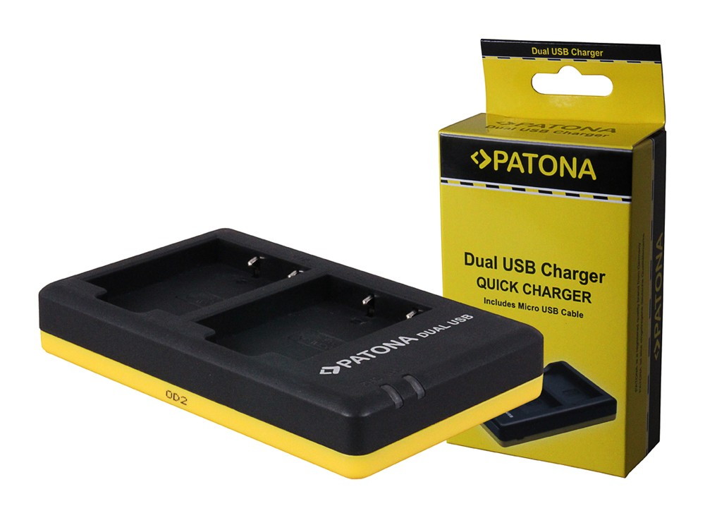 PATONA DUAL QUICKCHARGER F.FINEPIX XPRO 1 HS30 EXR INCL. MICROUSB CABLE