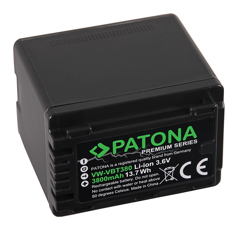 PATONA PREMIUM BATTERY PANASONIC VWVBT380 HCV750EB W580 V550EB