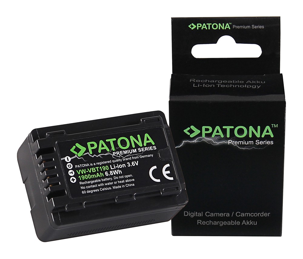 PATONA PREMIUM BATTERY PANASONIC VWVBT190 HCV757 V777 VX878 WX979