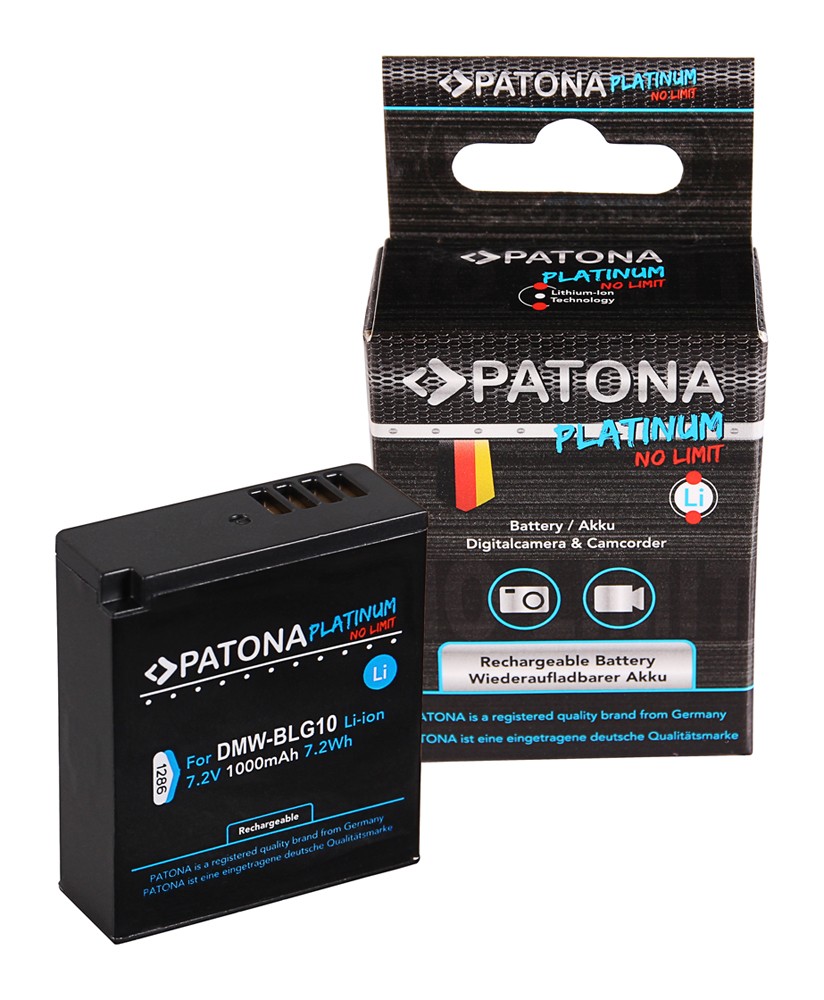 PATONA PLATINUM BATTERY PANASONIC DMWBLG10 DMWBLE9 DMCGF3 DMCLX85 DMCLX100