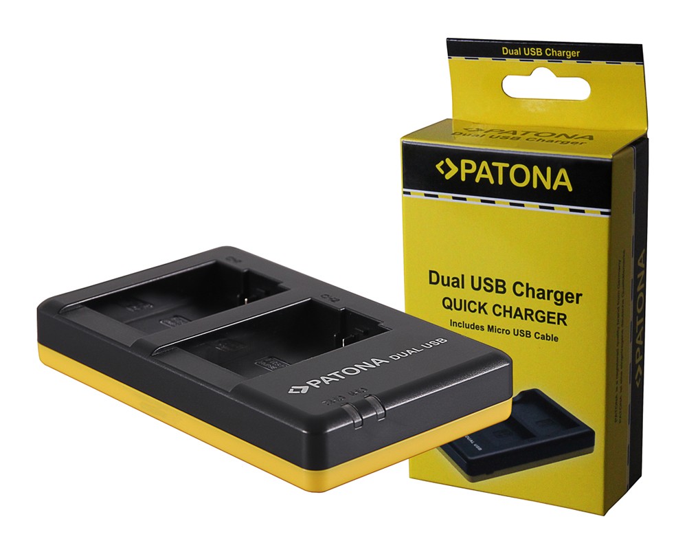 PATONA DUAL QUICKCHARGER LEICA BPDC9 PANASONIC DMWBMB9 VLUX VLUX 2 VLUX 2 II INCL. MICROUSB CABLE