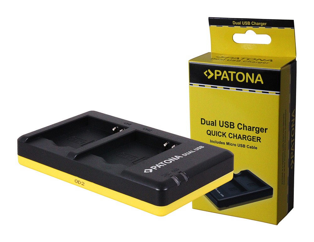 PATONA DUAL QUICKCHARGER F.PANASONIC DMWBCM13 BCM13 INCL. MICROUSB CABLE