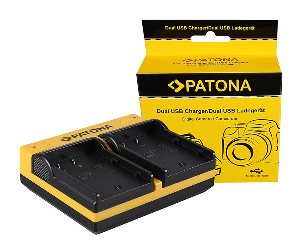 PATONA DUAL CHARGER PANASONIC DMWBLF19 LUMIX DMCGH3 DMCGH3 DMCGH3A DMCGH3A INCL. MICROUSB CABLE