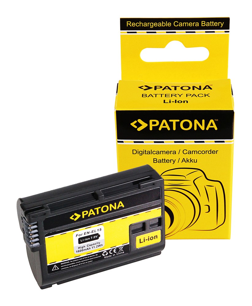 PATONA BATTERY ENEL15 ENEL15 NIKON V1 D7000 D800 D800 Z6 Z7 100 DECODED