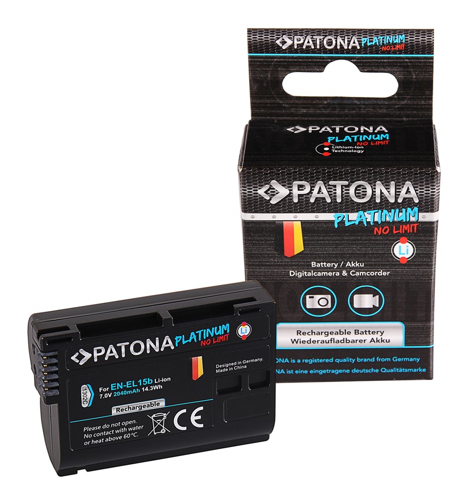 PATONA PLATINUM BATTERY NIKON ENEL15B ENEL15 D7000 D7100 D600 D610 D800 D800E D810 D850 Z7 V1