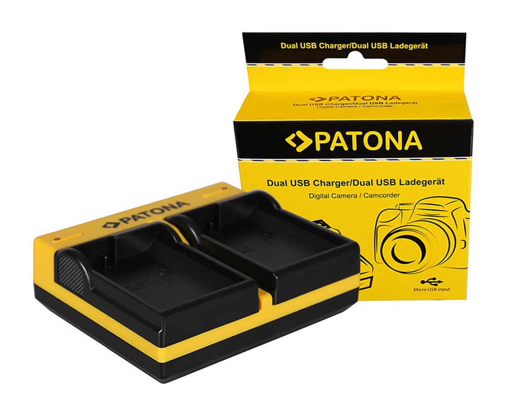 PATONA DUAL CHARGER NIKON ENEL15 1 V1 ENEL15 D600 D610 D7000 D7100 D800 D8000 INCL. MICROUSB CABLE