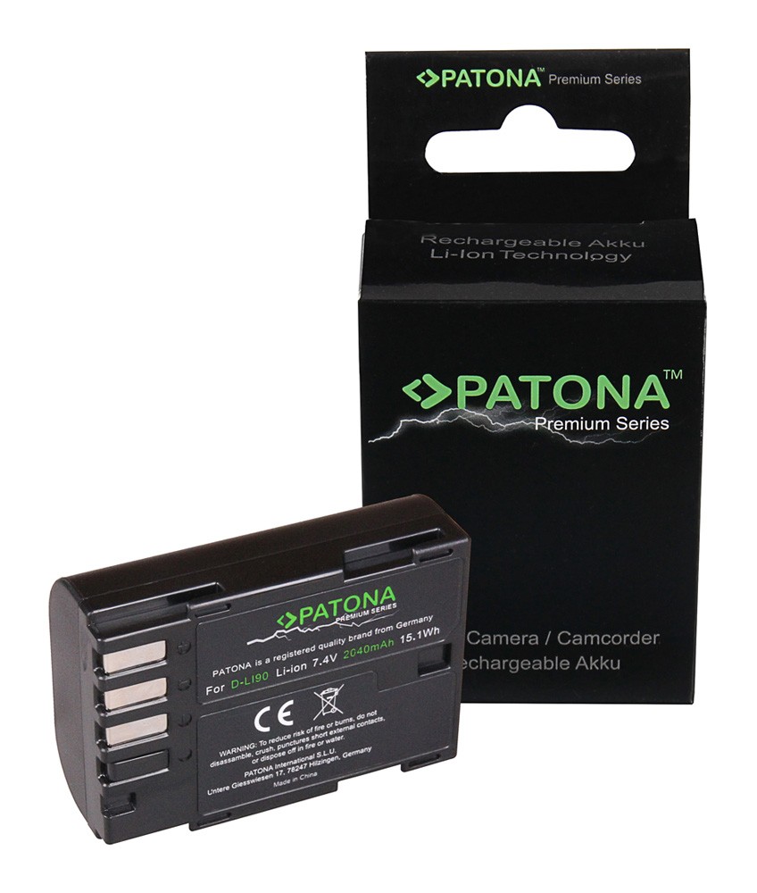 PATONA PREMIUM BATTERY PENTAX DLI90 K01 K5 II IIS K645D K7