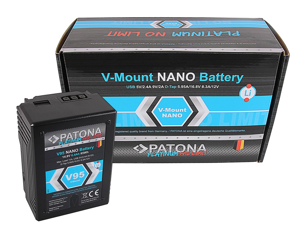 PATONA PLATINUM NANO V95 VMOUNT 95WH SONY DSR 600P 650P 652P HDW 800P PDW 850 BP150W RED ARRI