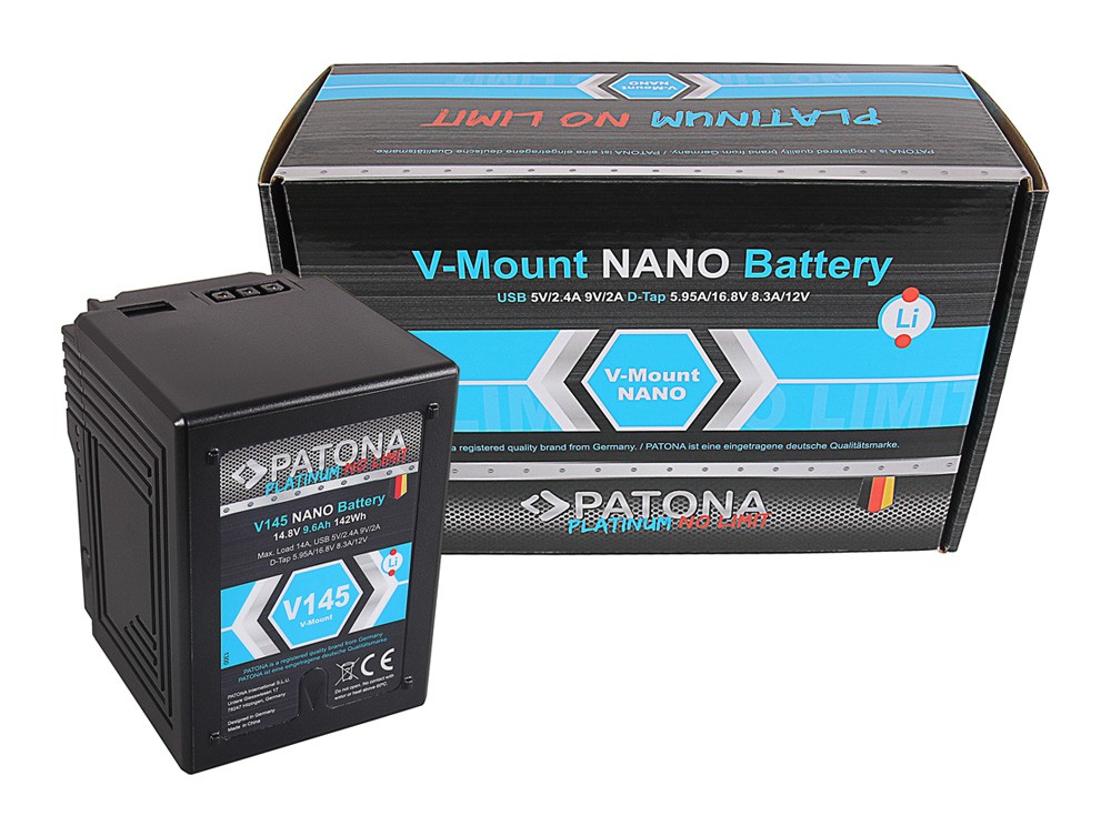 PATONA PLATINUM NANO V145 VMOUNT 142WH SONY DSR 600P 650P 652P HDW 800P PDW 850 BP150W RED ARRI