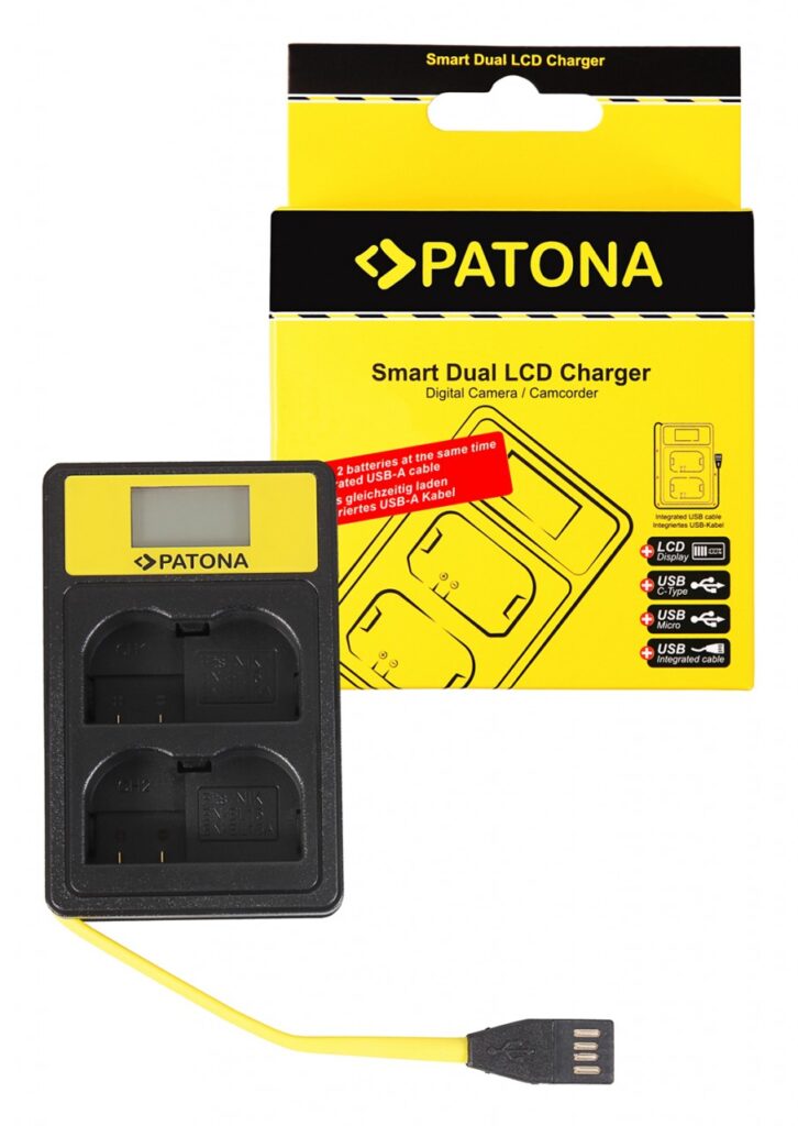 PATONA SMART DUAL LCD USB CHARGER NIKON ENEL15 ENEL15 D600 D610 D7000 D7100 D800 D8000 D800E D810 Z6 Z7