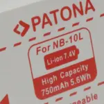 PATONA BATTERY CANON NB10L NB10L POWERSHOT SX40 HS POWERSHOT SX40HS SX40HS