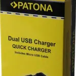 PATONA DUAL QUICKCHARGER CANON NB10L NB10 L NB10L INCL. MICROUSB CABEL