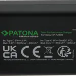 PATONA PREMIUM TWIN PERFORMANCE PD CHARGER FOR SONY NPFZ100 A7 III A7M3 ALPHA 7 III A7 R III A7RM3 ALPHA 7 R III A9 INCL. USBC CABLE