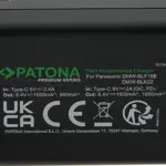 PATONA PREMIUM TWIN PERFORMANCE PD CHARGER FOR PANASONIC LUMIX DMCGH3 GH3A GH4 DMWBLF19 INCL. USBC CABLE