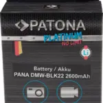 PATONA PLATINUM BATTERY WITH USBC INPUT FOR PANASONIC DMWBLK22 S5 G9 GH5 GH5S