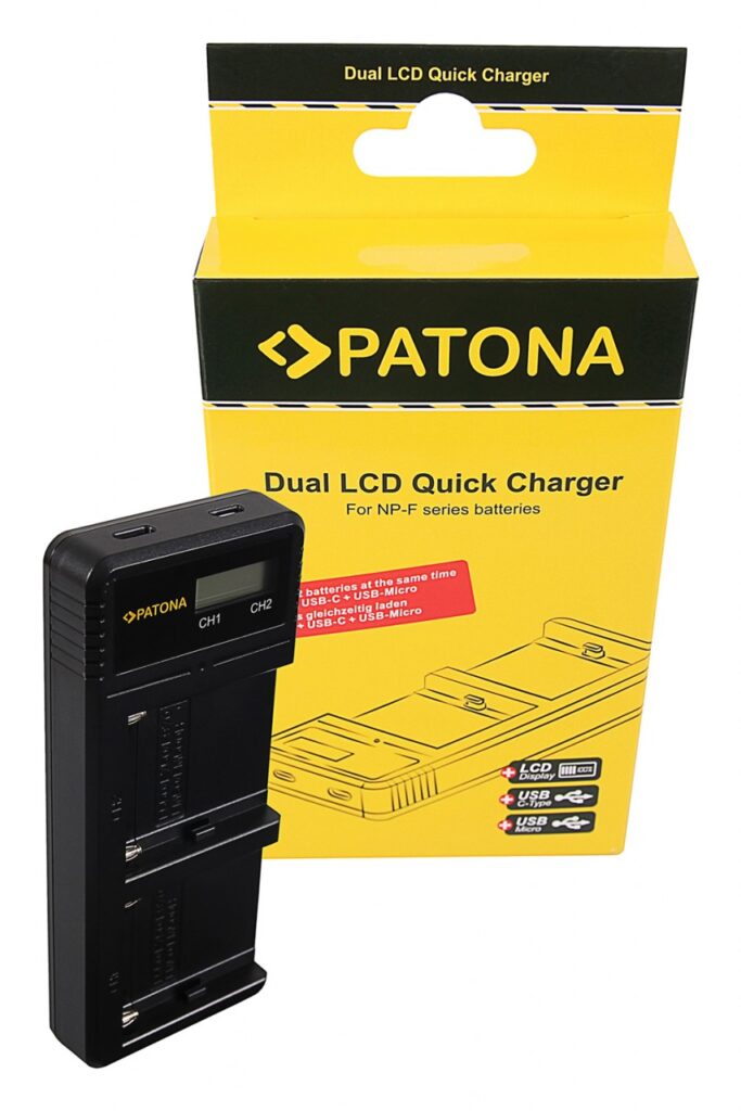 PATONA DUAL LCD USB CHARGER SONY NPF550 F750 F970 FM50 FM500HA1 NPF