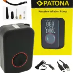 PATONA ELECTRIC AIR PUMP 10.3BAR 150PSI PORTABLE BATTERY COMPRESSOR LED LIGHT SOS LIGHT POWER BANK FOR CAR EBIKE MOTORCYCLE INCL. BAG