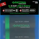 PATONA PREMIUM USBC 2X LR14 BABY C BATTERIES LITHIUM 3450MWH 1.5V RECHARGEABLE WITH 1 TO 2 USBC CHARGING CABLE