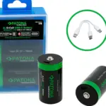 PATONA PREMIUM USBC 2X LR20 MONO D BATTERIES LITHIUM 6000MWH 1.5V RECHARGEABLE WITH 1 TO 2 USBC CHARGING CABLE