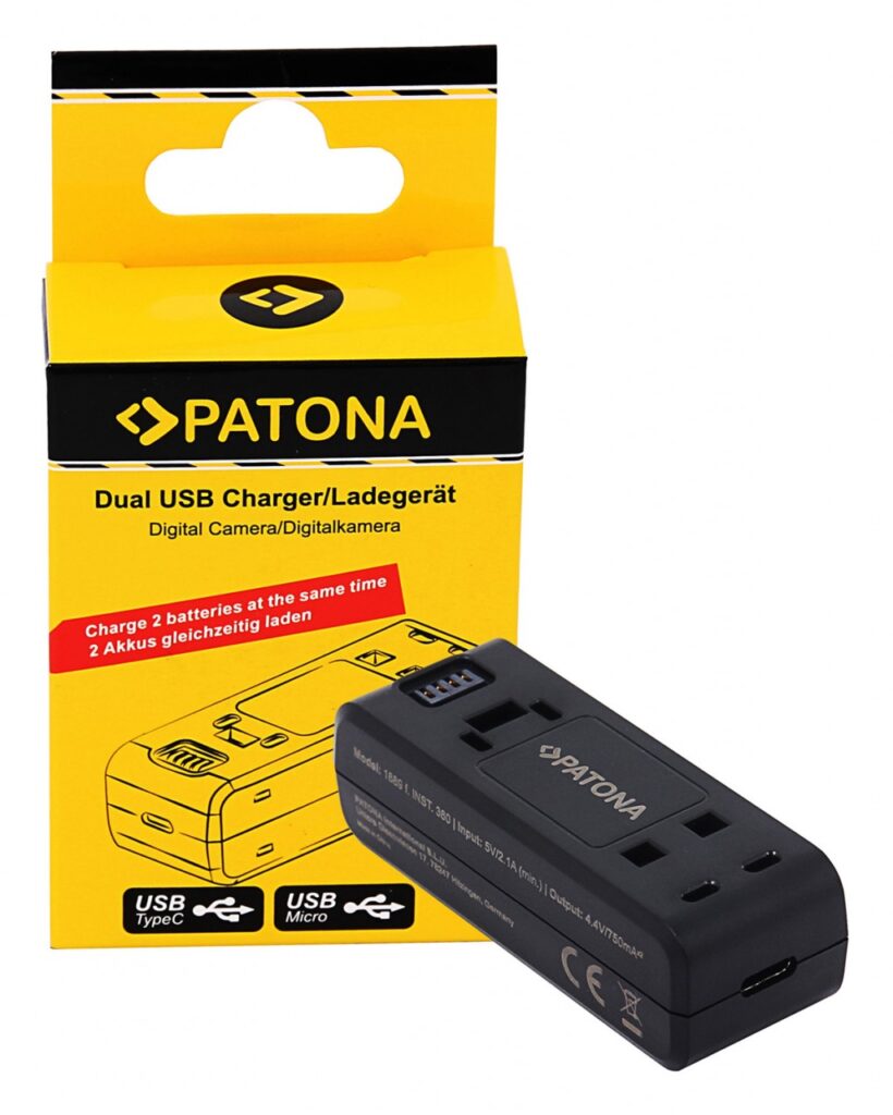 PATONA DUAL USB CHARGER PER INSTA360 ONE R INST10004