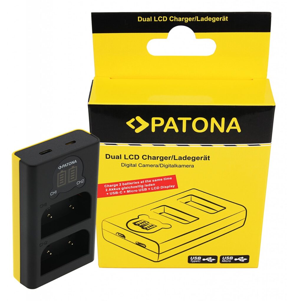 PATONA DUAL LCD USB CHARGER F. OLYMPUS OM1 BLX1