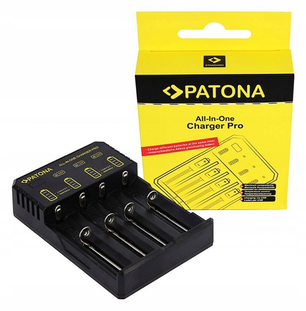 PATONA USB CHARGER FOR ROUND CELLS CR123A/14500/16340/18650/22650/26650 AND MICRO AAA / MIGNON AA BATTERIES