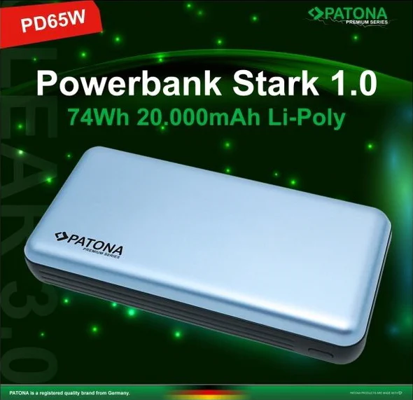 Powerbank Stark 1.0 PD65W 20000Mah Con 2 Cavi Di Ricarica Integrati