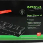 Patona Premium Caricabatterie Veloce 4 Slot per Batterie Serie Sony F