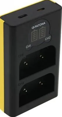 Carica Batterie Dual LCD USB per Olympus OM1 BLX1