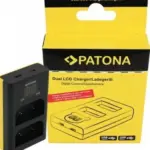 Carica Batterie Dual LCD USB per Olympus OM1 BLX1