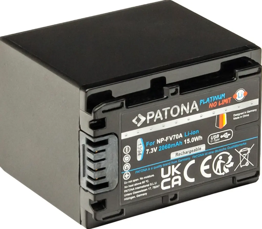 1394 Batteria per fotocamera/videocamera Ioni di Litio 2060 mAh