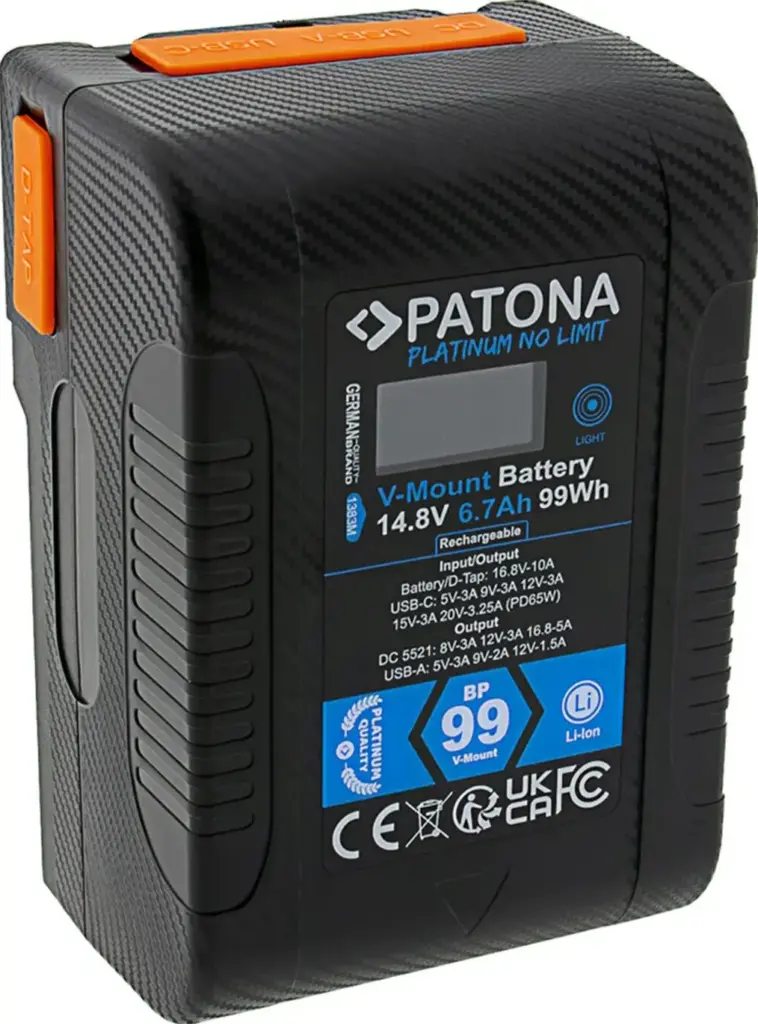 Platinum VMount Batteria BP99W PD65 99Wh USBC USBA 2xDTap DCout inclusa Custodia rigida