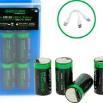 PREMIUM USBC 4X CR123A RECHARGEABLE LITHIUM BATTERIES 2400MWH 3.0V RECHARGEABLE WITH 1 TO 2