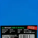 2x Batterie 9V Premium USBC 3600mWh 15V