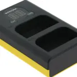 Carica Batterie Dual LCD USB per Olympus OM1 BLX1